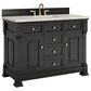 James Martin Vanities Brookfield 48" Single Bathroom Vanity in Black Onyx with 3 cm Victorian Silver Quartz Top and Rectangular Sink, , large