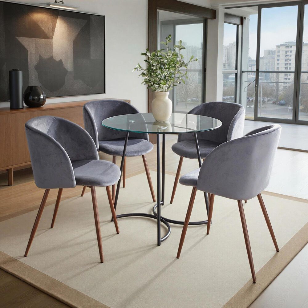 LumiSource Cece Dinette Table in Chrome and Clear - Table Only, , large