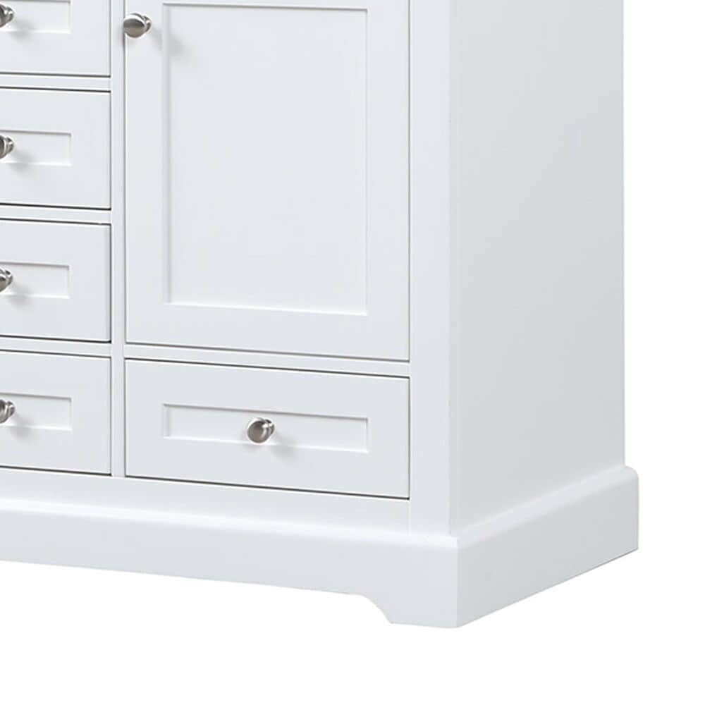 Lexora Home Dukes 48&quot; Double Bathroom Vanity in White with 2 cm White Carrara Marble Top and Rectangular Sinks, , large