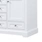 Lexora Home Dukes 48" Double Bathroom Vanity in White with 2 cm White Carrara Marble Top and Rectangular Sinks, , large