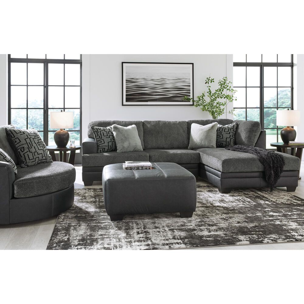 Ashley Brixley Pier Oversized Swivel Accent Chair in Graphite, , large