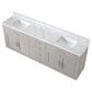 Lexora Home Abbey 84" Double Bathroom Vanity in White Oak with 2 cm White Carrara Marble Top and Rectangular Sinks, , large