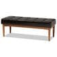 Baxton Studio Sanford Dining Bench with Dark Brown Cushion in Walnut Brown, , large