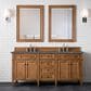 James Martin Vanities Brittany 72" Double Bathroom Vanity in Saddle Brown with 3 cm Parisien Bleu Quartz Top and Rectangular Sinks, , large