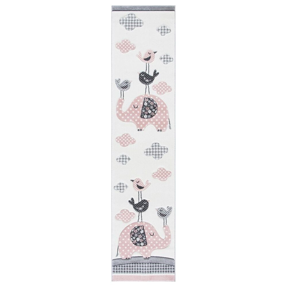 Safavieh Carousel CRK127 2"3" x 10" Pink and Ivory Kids Runner, , large