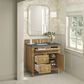 James Martin Vanities Lorelai 36" Single Vanity in Light Natural Oak with 3 CM Parisien Bleu Quartz Top, , large