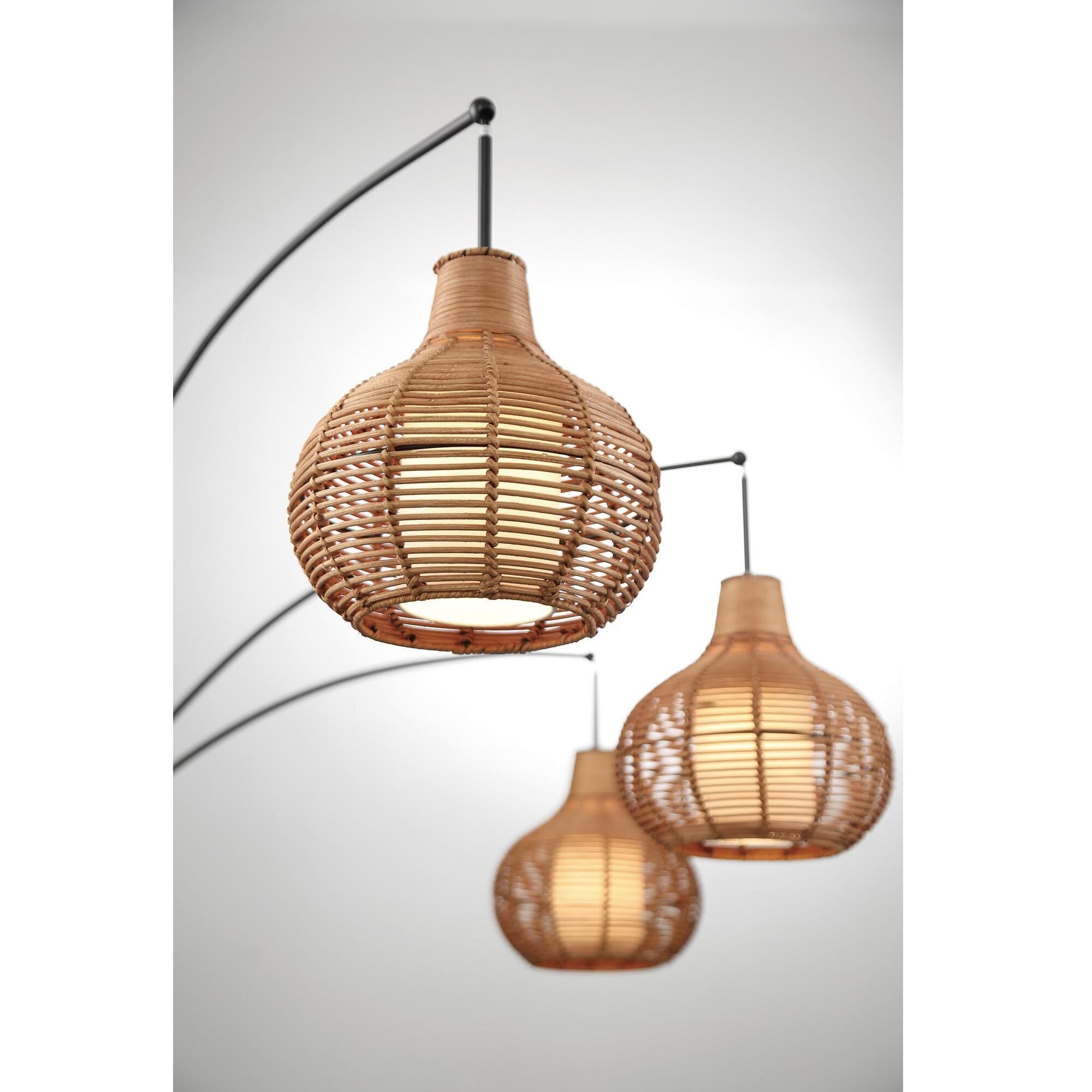 Lite Source Paige 3-Lite Arc Lamp in Black | Nebraska Furniture Mart