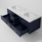 Lexora Home Castor 60" Double Bathroom Vanity in Blue with 2 cm White Carrara Marble Top and Rectangular Sinks, , large