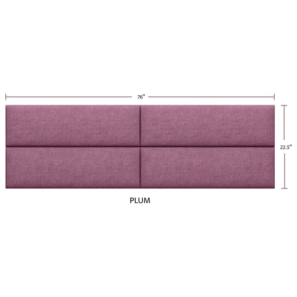 Jaxx Panelist Upholstered King Headboard Panel in Plum &#40;Set of 4&#41;, , large