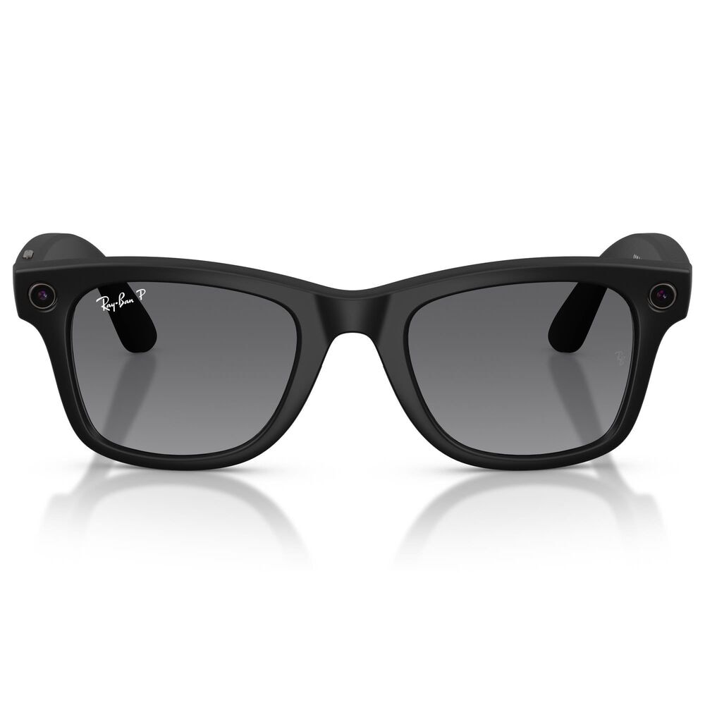 Rayban Glasses Wayfarer Gen 2 50mm Sunglasses with Graphite Polarized Lenses in Matte Black, , large