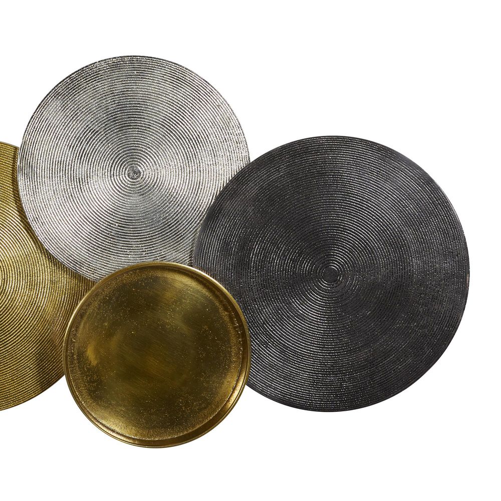Maple and Jade 17&quot; x 36&quot; Coastal Abstract Wall Decor in Black, Silver and Gold, , large
