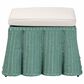 Baxton Studio Palm 27" Square Ottoman with Seafoam Green Rattan in White, , large