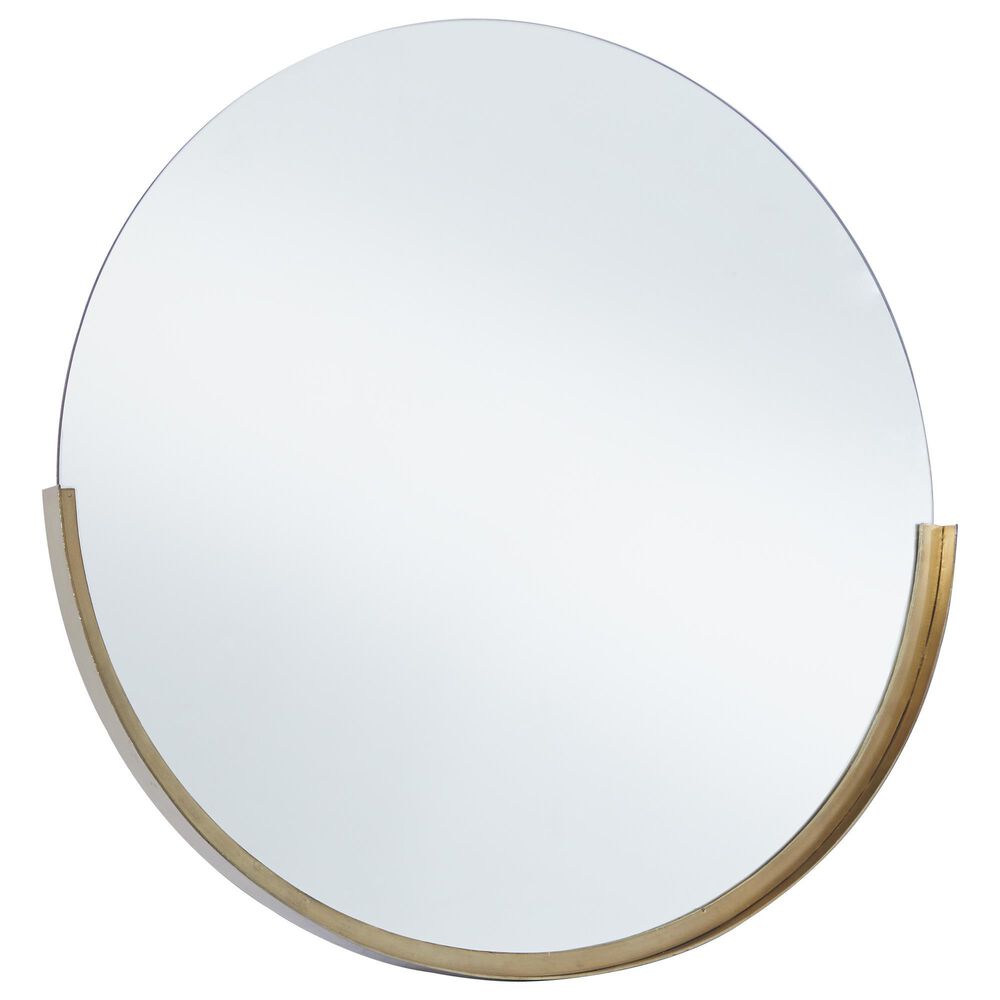 Maple and Jade 30&quot; Round Wall Mirror in Matte Gold, , large