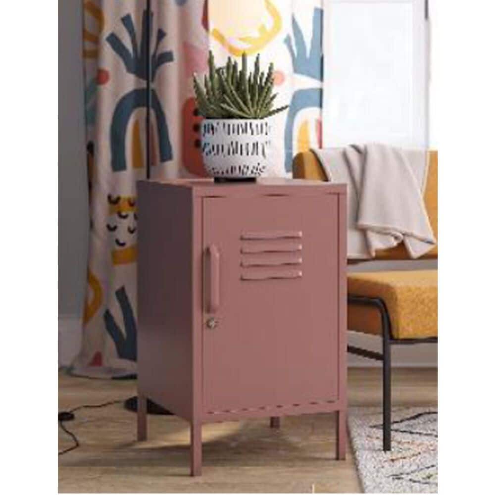 DHP Metal Locker End Table in Dusty Rose, , large