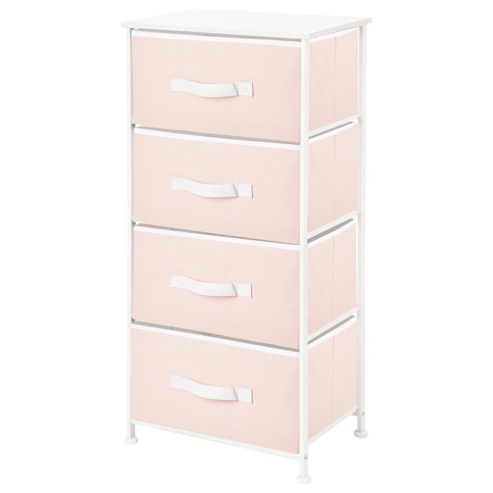 mDesign 4-Drawer Tall Dresser with Fabric Drawers in Pink, , large