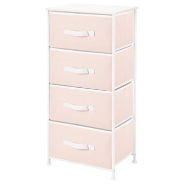 mDesign 4-Drawer Tall Dresser with Fabric Drawers in Pink, , large