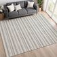 Dalyn Rug Company Soft Essentials Striped Silver 9" x 12" Indoor/Outdoor Area Rug, , large