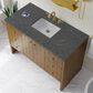 James Martin Hudson 48" Single Bathroom Vanity in Honey Oak with 3 cm Parisien Bleu Silestone Top, Rectangular Sink and FreePower Wireless Charger, , large