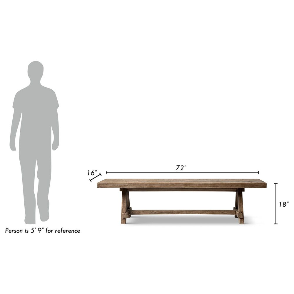 Jennifer Taylor Home Hawthorne 72" Dining Bench in Heritage Medium Dark Brown, , large