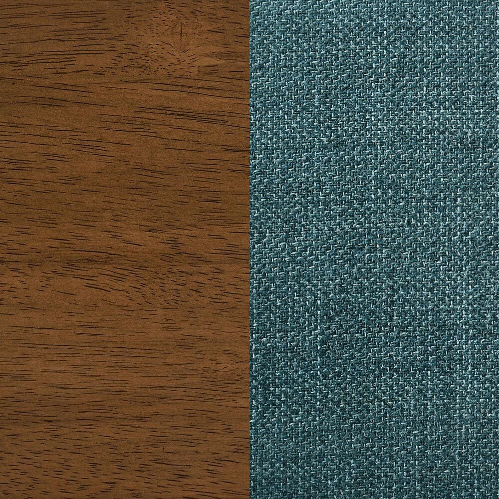 Coaster Cantley Side Chair with Teal Blue Cushion in Rich Brown, , large