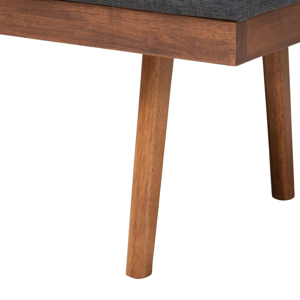 Baxton Studio Larisa Accent Bench in Charcoal, , large