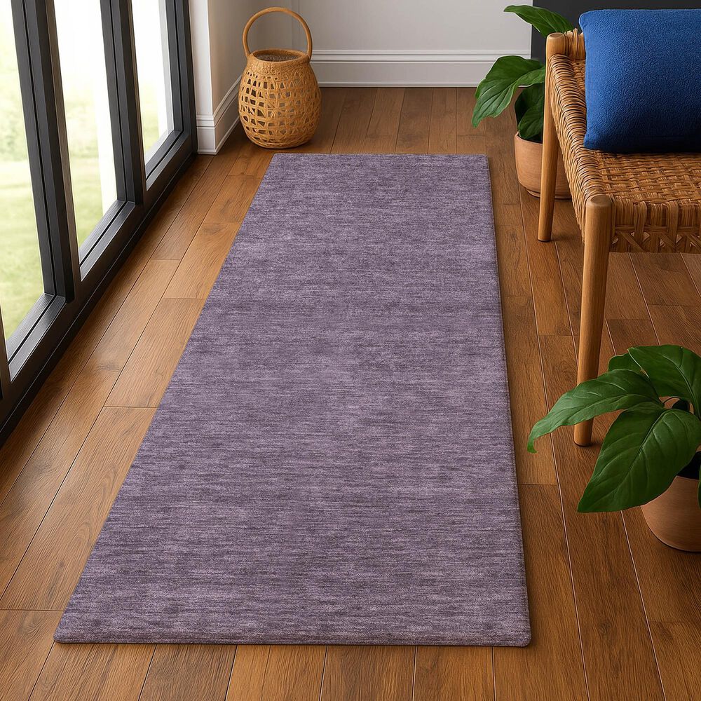 Dalyn Rug Company Soft Essentials Solid Plum 2'3" x 7'6" Runner, , large