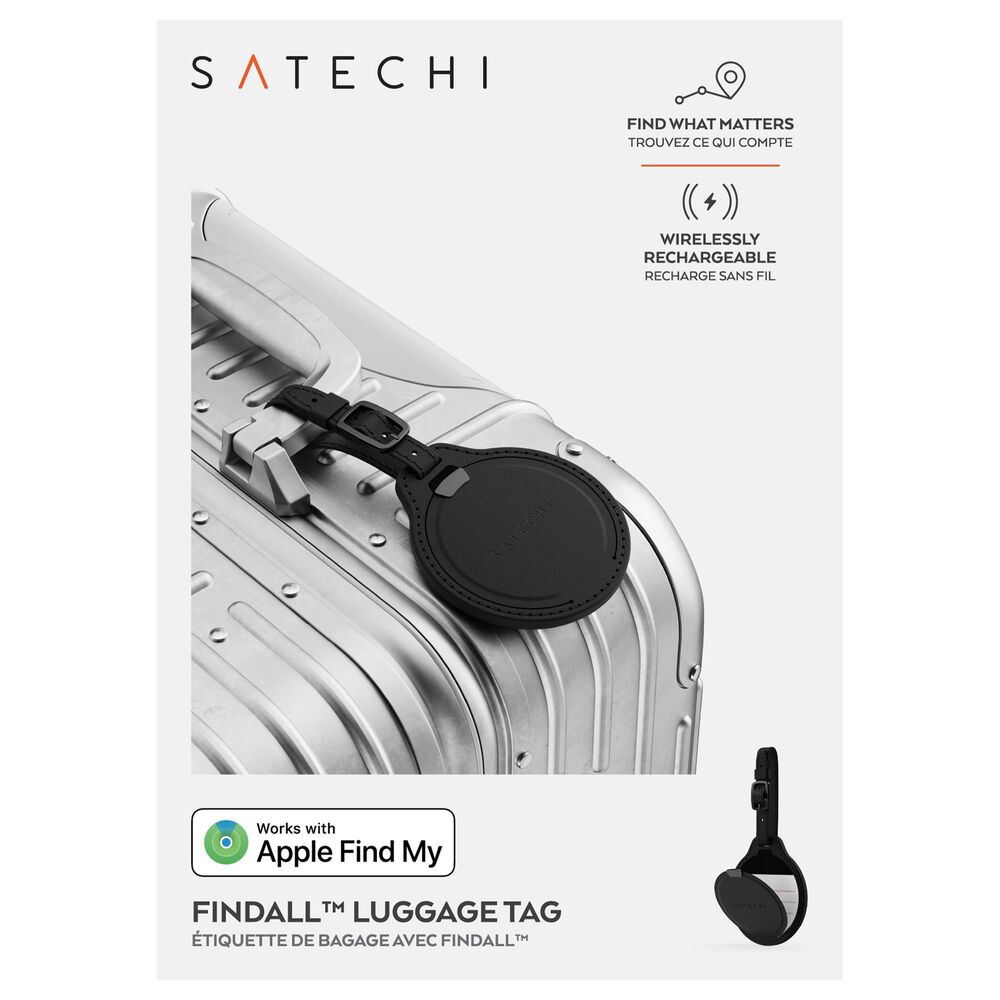 Satechi Vegan-Leather FindAll Luggage Tag in Black, , large
