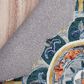 L&R Resources Sinuous Radiant Mandala Medallion 6" Scalloped Teal, Yellow, White and Orange Area Rug, , large