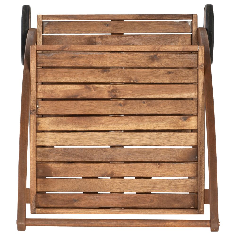 Linon Home Decor Catalan Patio Trolley Cart in Warm Acorn, , large