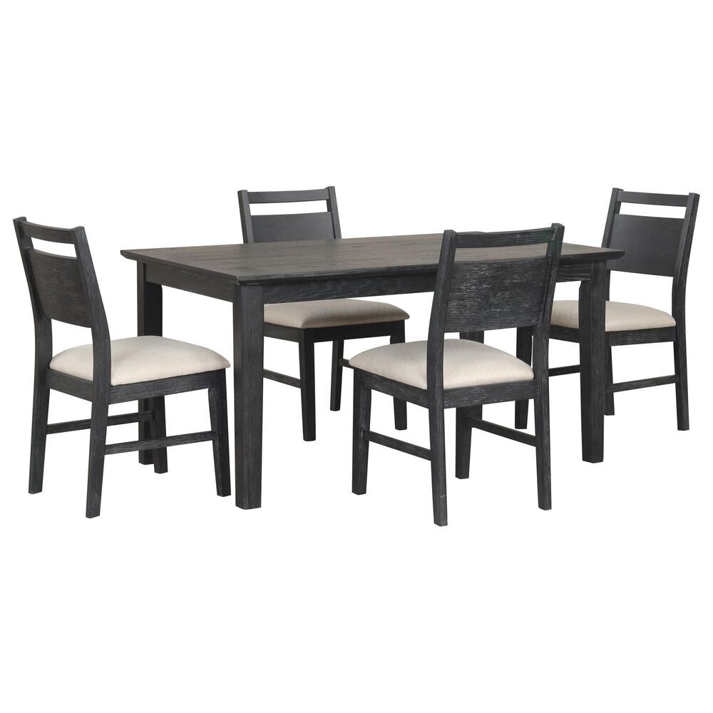 New Heritage Design Sable Crest 5-Piece Rectangular Dining Set in Sable Black, , large
