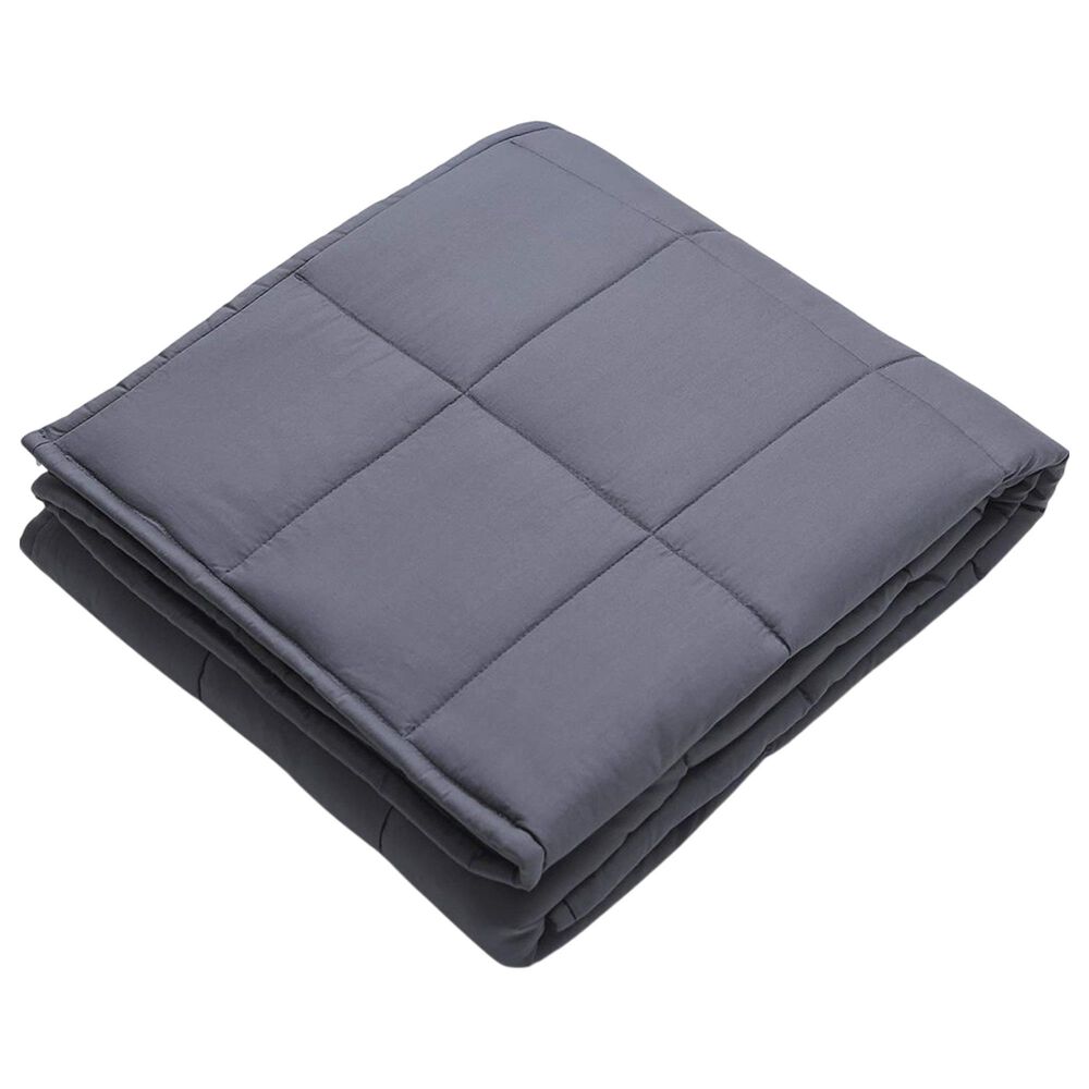 Trade Linker 48" x 72" 12 Lb. Weighted Blanket with Glass Beads in Charcoal Grey, , large