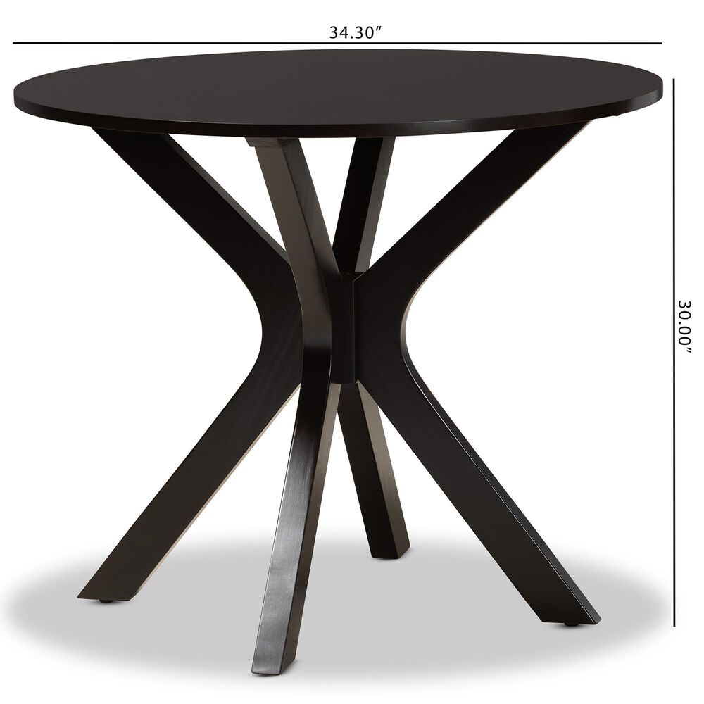 Baxton Studio Kenji 34" Dining Table in Dark Brown - Table Only, , large