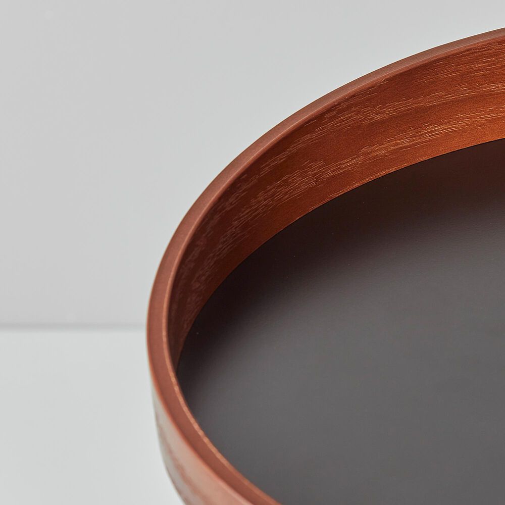 Adesso Crater End Table in Black and Walnut, , large