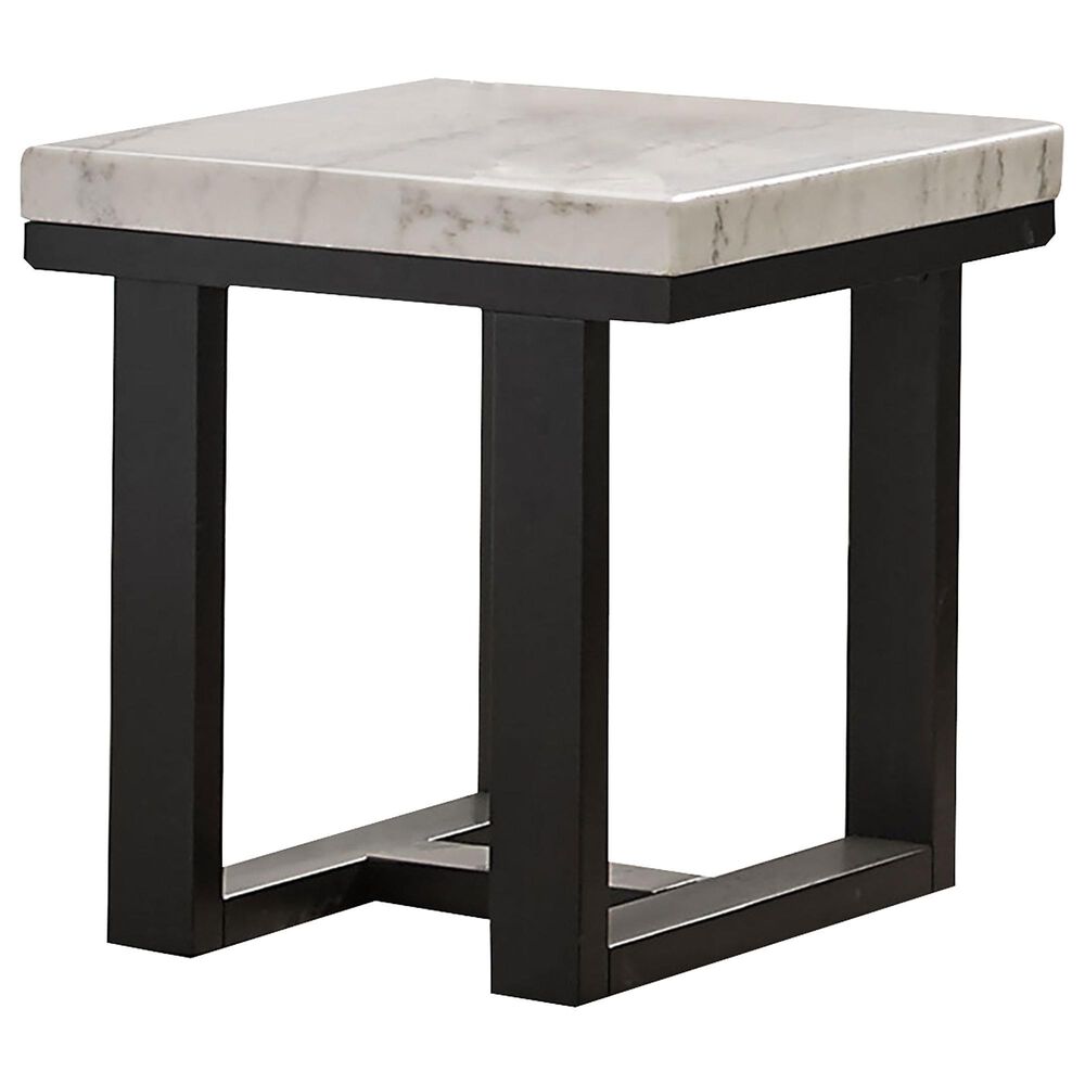 Steve Silver Lucca End Table in White Marble and Espresso, , large
