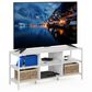 HOMLUX 53.2" TV Stand with 6 Open Shelves in White, , large