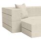 Jaxx Zipline 3-Piece Stationary Convertible Sleeper Sofa in Ivory Velvet, , large