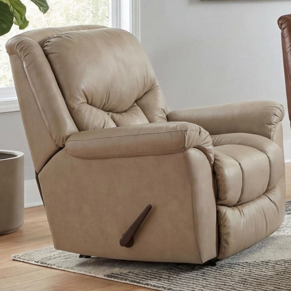 HomeStretch Jester Banded Manual Rocker Recliner in Mushroom, , large