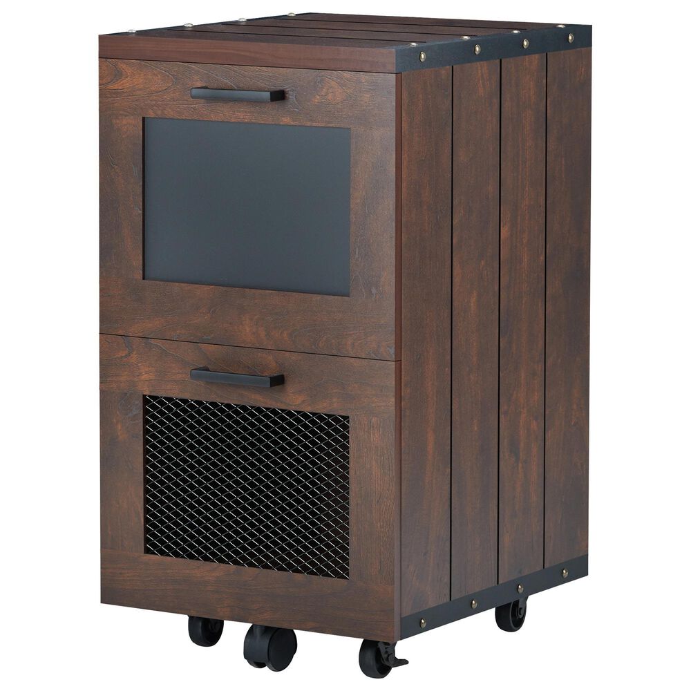 Furniture of America Bray File Cabinet in Vintage Walnut, , large