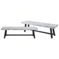 HOMLUX Carlisle Outdoor Bench in Light Gray and Black (Set of 2), , large
