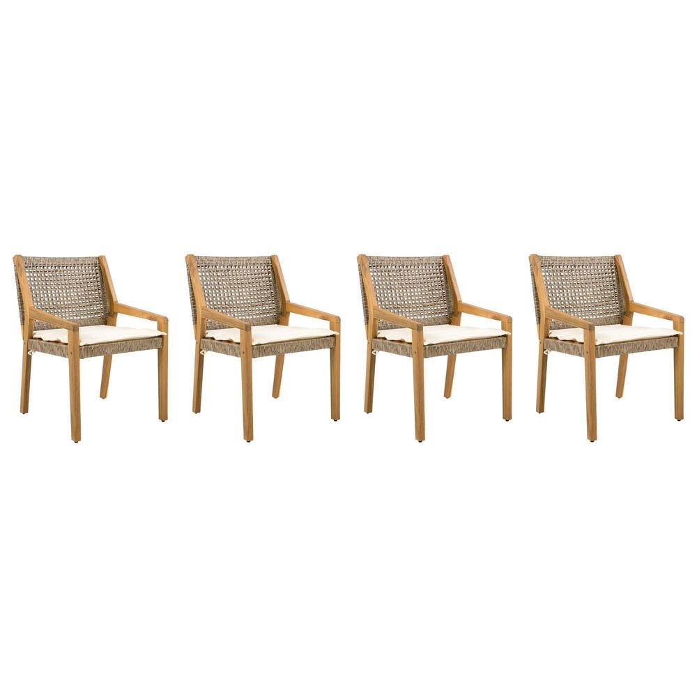 Hearth and Haven Outdoor Dining Chair in Cream (Set of 4), , large
