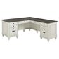 Wycliff Bay Hartford 3-Piece L-Shaped Desk with Lateral File Set in Antique White and Gray, , large