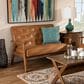 Baxton Studio Sorrento Stationary Loveseat in Tan, , large