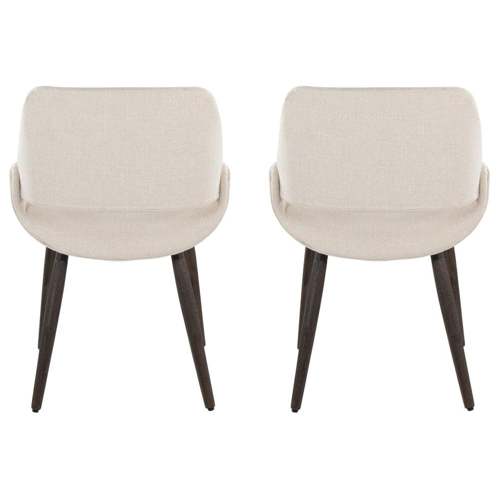 LumiSource Fabrico Side Chair with Cream Fabric Cushion in Dark Walnut (Set of 2), , large