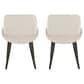 LumiSource Fabrico Side Chair with Cream Fabric Cushion in Dark Walnut (Set of 2), , large