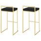Lumisource Fuji Stackable Barstool with Black Velvet Cushion in Gold (Set of 2), , large
