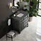 James Martin Vanities Brookfield 36" Single Bathroom Vanity in Black Onyx with 3 cm Parisien Bleu Quartz Top and Rectangular Sink, , large