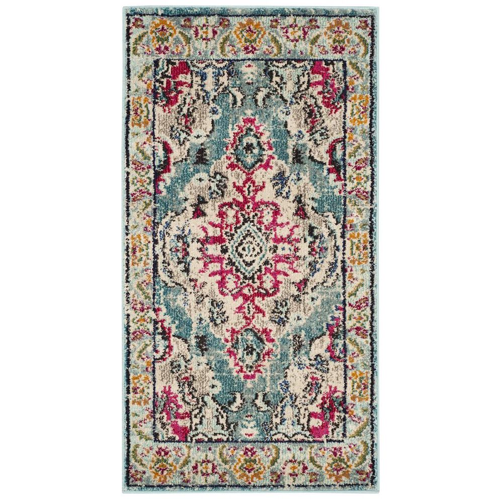 Safavieh Monaco MNC243J-24 2"2" x 4" Light Blue/Fuchsia Area Rug, , large