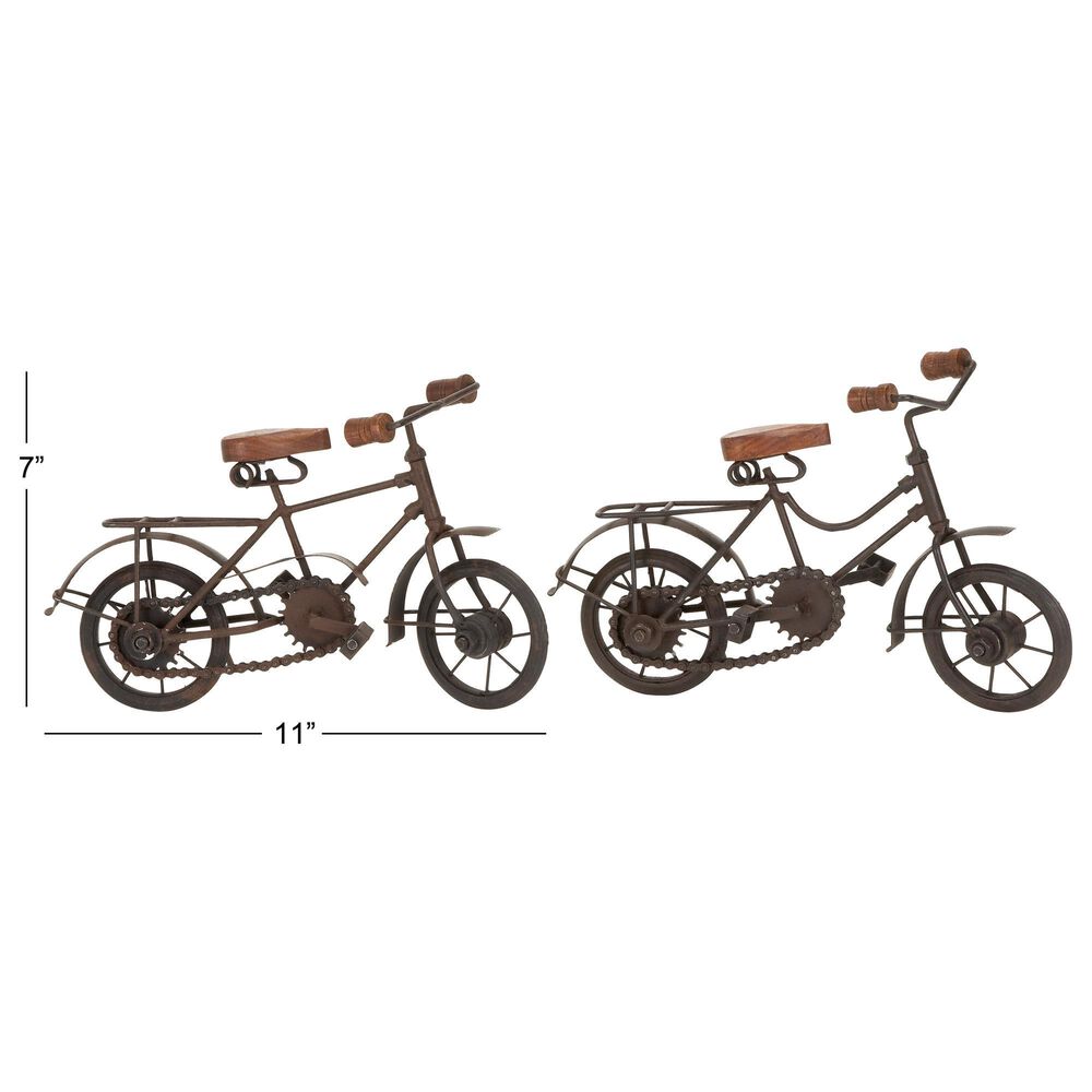 Maple and Jade Bicycle Sculptures in Black and Dark Brown &#40;Set of 2&#41;, , large