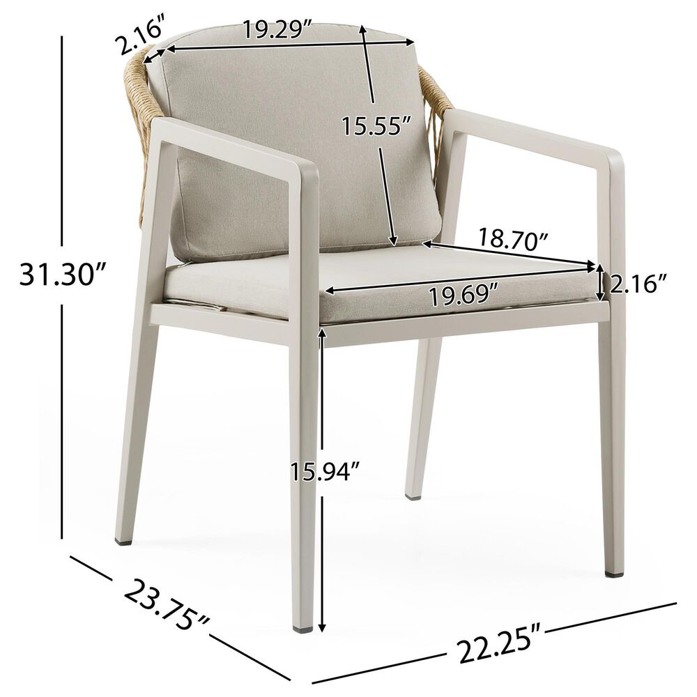 Hearth and Haven Wicker Rattan Woven Patio Dining Chair in Gray &#40;Set of 2&#41;, , large