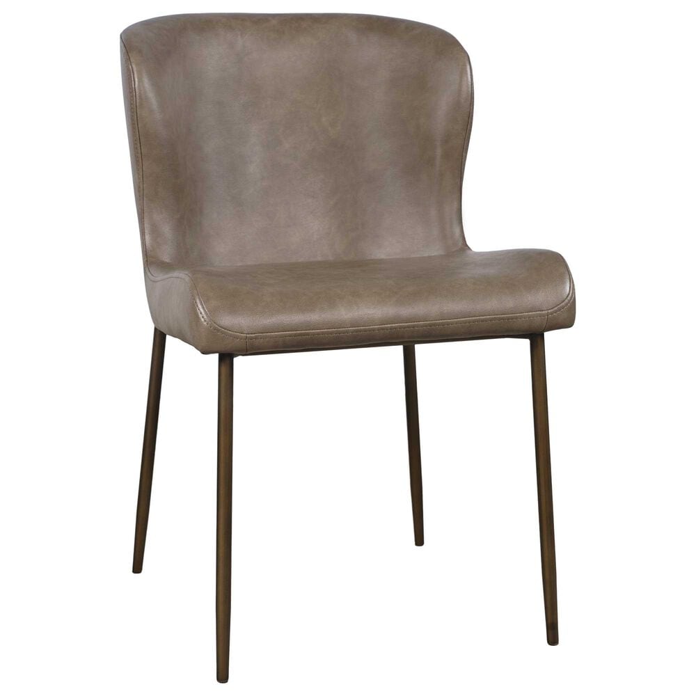 Jofran Carson Oak Side Chair with Smoke Faux Leather in Bronze, , large